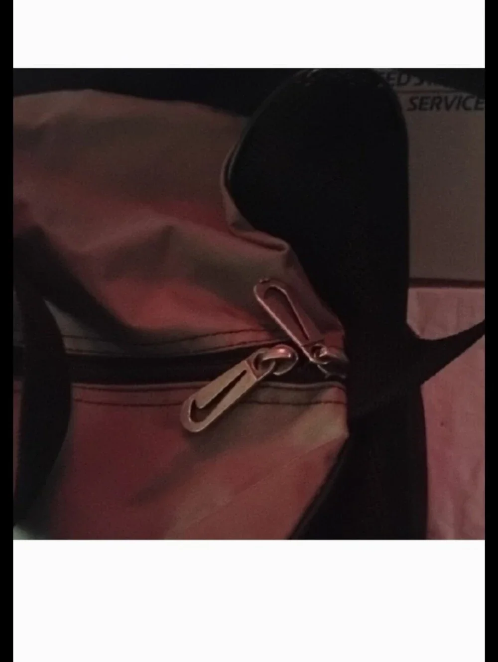 Nike Black and Tan Duffel Bag with Reflective Stripes